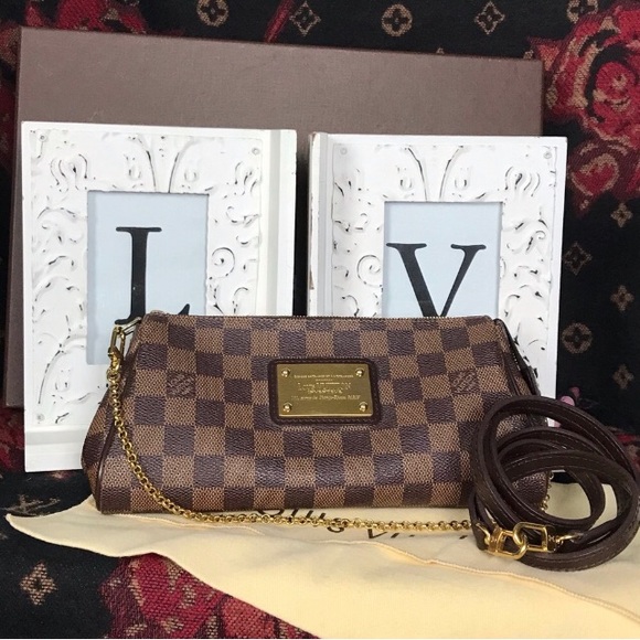Louis Vuitton Handbags - Authentic Louis Vuitton Damier Ebene Eva Clutch Wristlet Crossbody Shoulder Bag